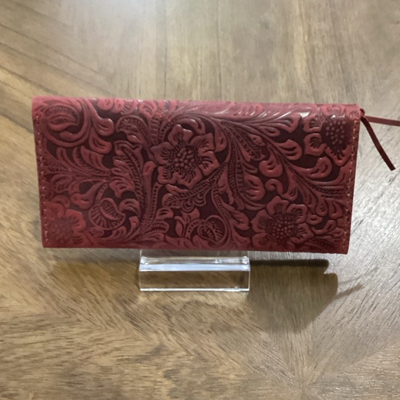 Red Embossed Leather Key & Card Holder BNWT Leather Handmade - Picture 4 of 7
